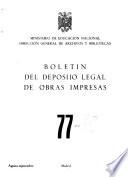 Boletín del deposito legal de obras impresas