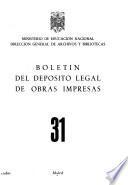 Boletín del deposito legal de obras impresas
