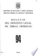 Boletín del deposito legal de obras impresas