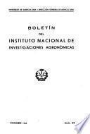 Boletin del Instituto Nacional de Investigaciones Agronómicas