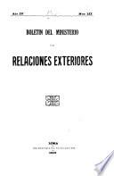 Boletin del Ministerio de Relaciones Exteriores