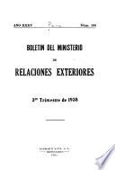 Boletin del Ministerio de Relaciones Exteriores