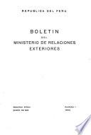 Boletin del Ministerio de Relaciones Exteriores