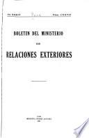 Boletin del Ministerio de Relaciones Exteriores