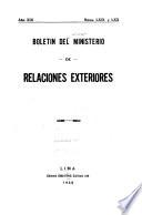 Boletín del Ministerio de Relaciones Exteriores