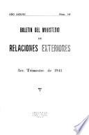 Boletin del Ministerio de Relaciones Exteriores