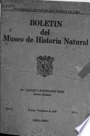 Boletín del Museo de Historia Natural