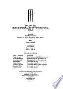 Boletín del Museo Nacional de Historia Natural