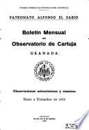 Boletín mensual del Observatorio de Cartuja
