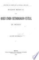 Boletín mensual del Observatorio Meteorológico-Magnético Central d México
