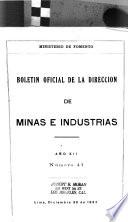 Boletin oficial de la Dirección de Minas e Industrias