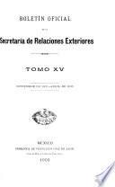 Boletín oficial de la Secretaría de relaciones exteriores