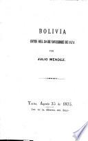 Bolivia antes del 30 de noviembre de 1874