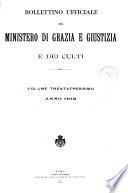 Bollettino ufficiale del Ministero di grazia e giustizia e dei culti