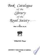 Book Catalogue of the Library of the Royal Society