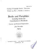 Books and Pamphlets, Including Serials and Contributions to Periodicals