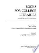 Books for College Libraries: Language and literature