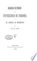 Bosquejo histórico de la Universidad de Córdoba