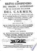 Breve compendio del origen y antiguedad de la sagrada religion del Carmen
