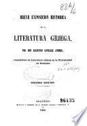 Breve exposición histórica de la literatura griega