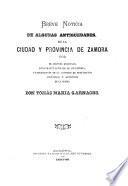 Breve noticia de algunas antigüedades de la ciudad y provincia de Zamora