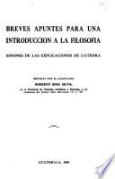 Breves apuntes para una introducción a la filosofia