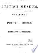 British Museum Catalogue of printed Books