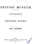 British Museum Catalogue of printed Books