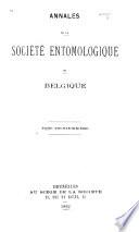 Bulletin & annales de la Société royale d'entomologie de Belgique