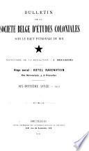 Bulletin de la Société belge d'études coloniales
