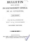 Bulletin des actes du Gouvernement général de la Catalogne