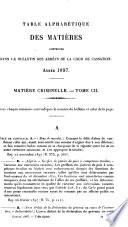 Bulletin des arrêts de la Cour de cassation