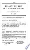 Bulletin des lois de la République Française