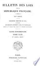 Bulletin des lois de la République franc̜aise
