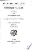 Bulletin des lois de la République franc̜aise