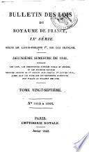 Bulletin des lois de la République franc̜aise