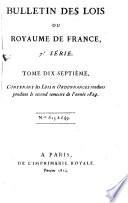 Bulletin des lois. Partie principale