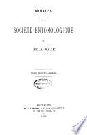 Bulletin et annales de la Société royale d'entomologie de Belgique