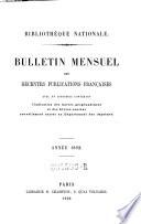 Bulletin mensuel des récentes publications françaises