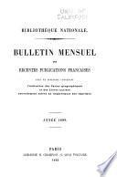 Bulletin Mensuel des Récentes Publications Francaises