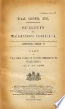 Bulletin of Miscellaneous Information
