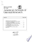 Bulletin of the American Schools of Oriental Research