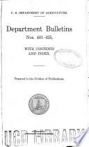 Bulletin of the U.S. Department of Agriculture