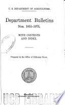 Bulletin of the U.S. Department of Agriculture