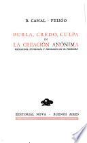 Burla, credo, culpa en la creación anónima
