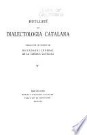Butlletí de dialectología catalana