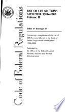 C.F.R., List of C.F.R. Sections Affected