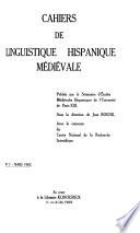 Cahiers de linguistique hispanique médiévale