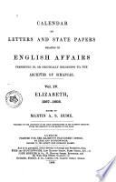 Calendar of Letters and State Papers Relating to English Affairs: 1587-1603