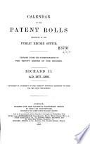Calendar of the Patent Rolls Preserved in the Public Record Office